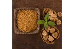 Brown sugar and natural sweetener plant leaves